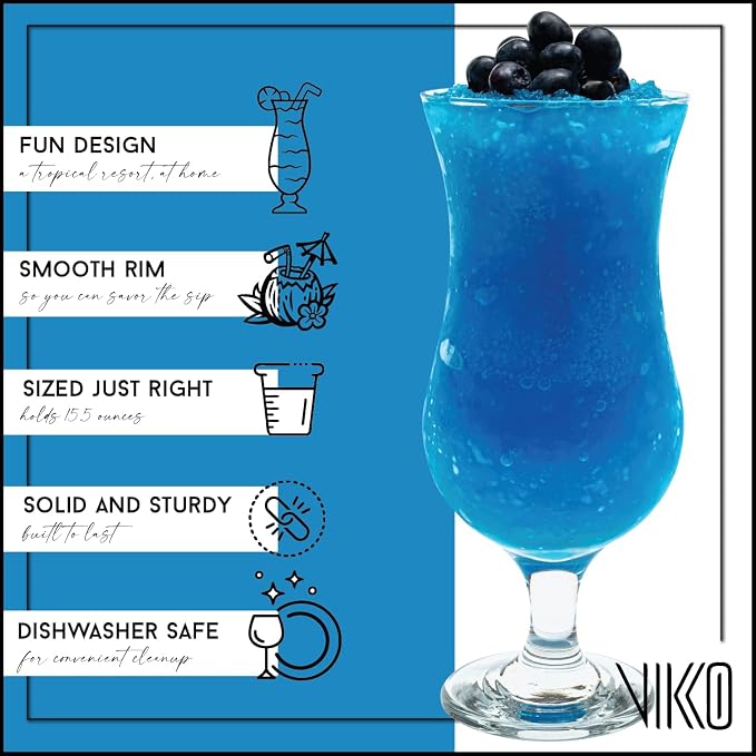Vikko Hurricane Glasses, 15.5 Ounce Cocktails Glasses Set, Durable Dishwasher - Image 2