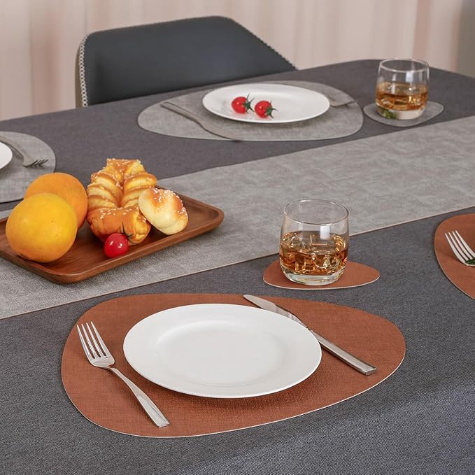 Faux Leather Placemats Set of 6, Dual Sided - Image 7