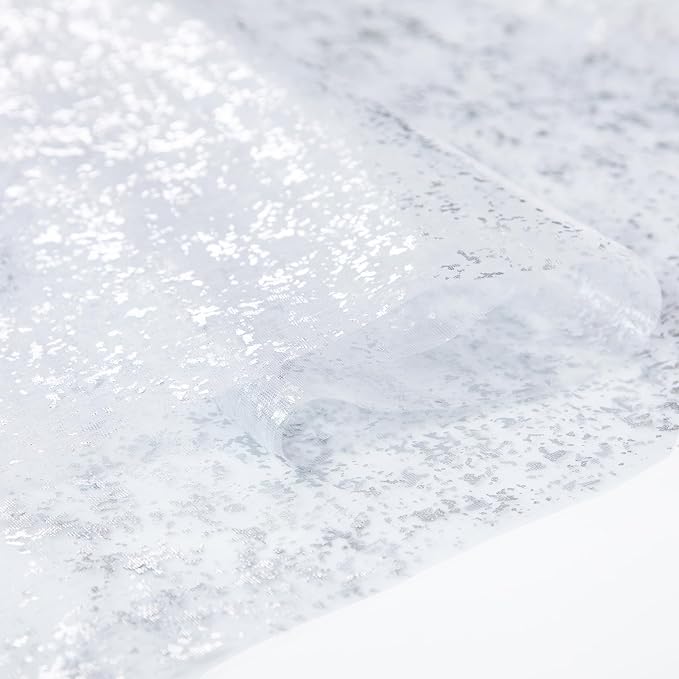 SiinvdaBZX White Silver Sheer Tulle Table Runner 120 Inch/10 Ft Long | Gauze - Image 5
