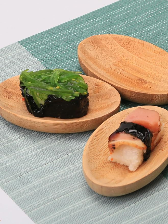 Mini Serving Dishes, Bamboo Small Appetizer Plates - Image 6