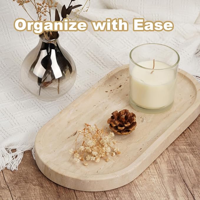 Italian Travertine Tray, Catchall Tray - Image 2