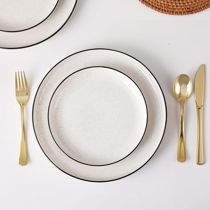Plates and Bowls Sets for 4, 12 Pieces Ceramic Dish set, Modern Design Plate - Image 5