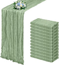 12 Pack Sage Green Cheesecloth Table Runner 17x108 Inch Semi Sheer Boho Gauze by Unknown