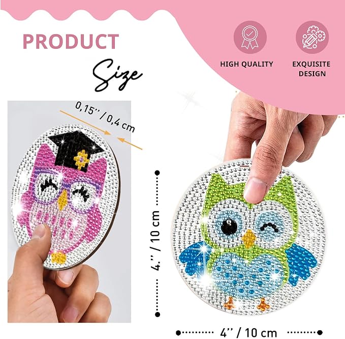 6 Pcs Owls Shaped Diamond Painting Kits, Diamond Painting Kits - Image 6