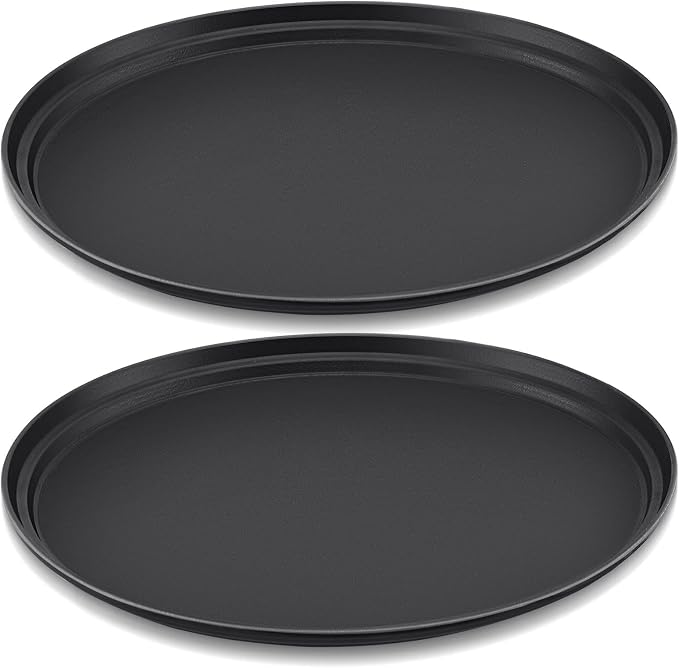 FillTouch 2 Pcs Restaurant Serving Trays PP Plastic Non Slip Rubber Lined Large by FillTouch