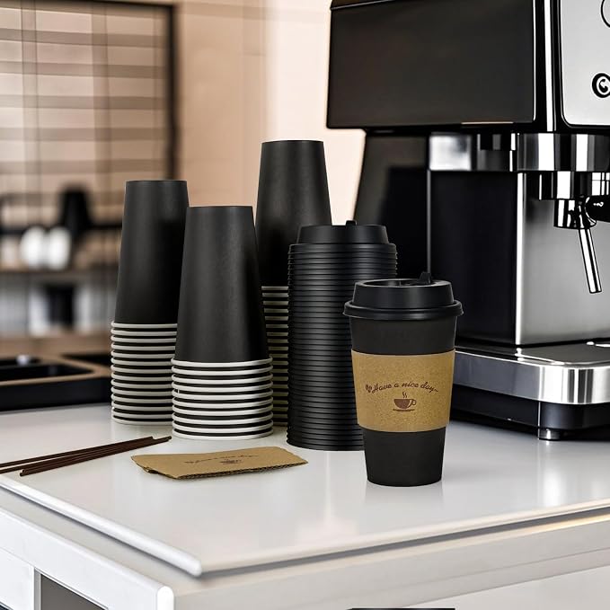 LITOPAK 500 Pack 16 oz Disposable Coffee Cups, Including cups, suitable - Image 3