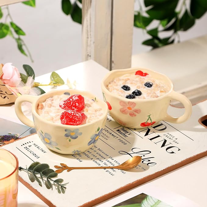 VanEnjoy Ceramic Cup, Cute Coffee Mug, Strawberry Mug, Aesthetic Coffee Mug - Image 5
