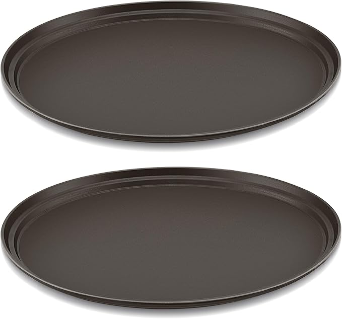 FillTouch 2 Pcs Restaurant Serving Trays PP Plastic Non Slip Rubber Lined Large by FillTouch