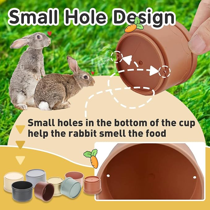 16 Pcs Stacking Cups for Rabbits, Colorful Bunny Toys for Rabbits and Small - Image 5