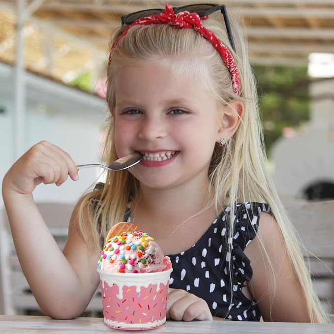 Aodaer 120 Pack 8oz Paper Cups Sprinkles Ice Cream Bowls Disposable Snack Bowls - Image 6