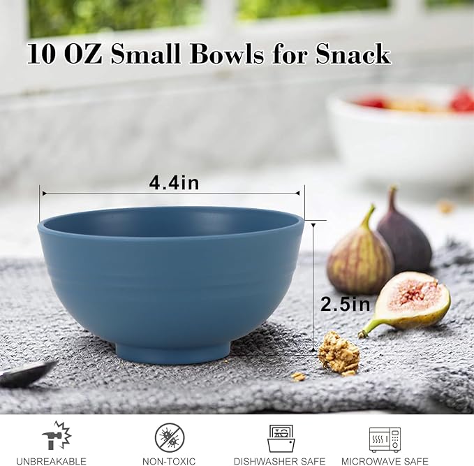 wheat straw small bowls 10oz set of 8 - Image 2