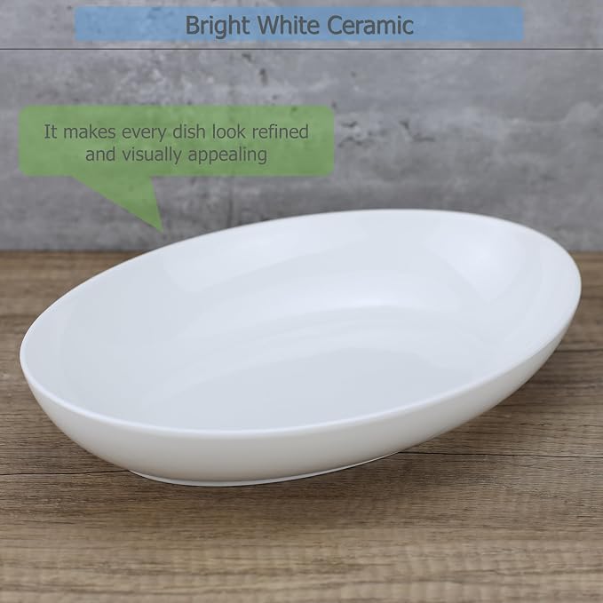 EIKS Ceramic Deep Plates Oval Shaped Dishes, Size of L8.1 x W5.7 | - Image 5
