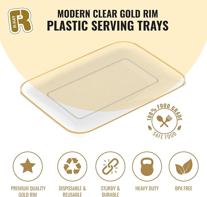 3 Pack Plastic Serving Trays for Party - Image 4