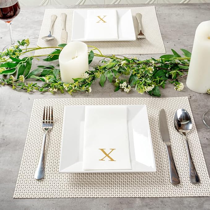 Luxenap 15.8 X 7.9 Inch Linen-Feel Guest Towels, 2000 Lettered Hand Towels - Image 4