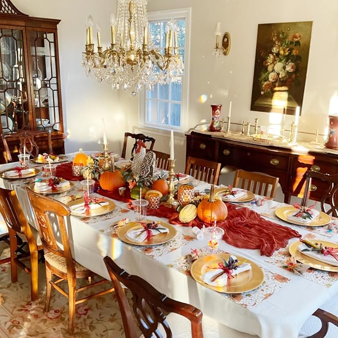 6 Pack Terracotta Cheesecloth Table Runner 10ft, Rustic Sheer Burnt Orange - Image 8