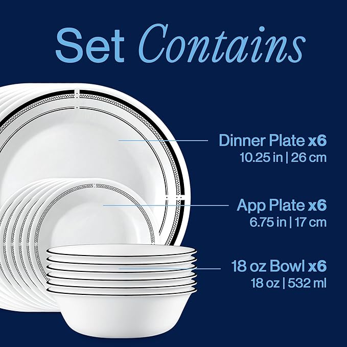 Corelle 18-Piece Round Dinnerware Set Service - Image 3