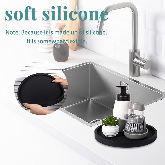 Silicone Bathroom Tray Coffee Table Decor Perfume Organizer, Waterproof - Image 2
