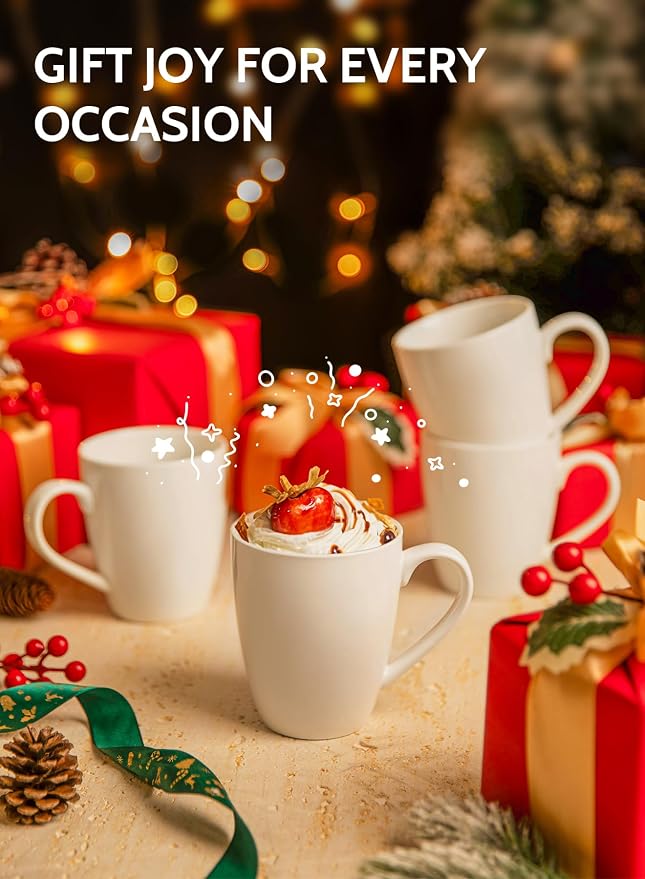 Sweese Porcelain White Coffee Mugs - Image 7