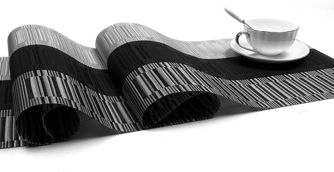 SHACOS Woven Vinyl Table Runner 12 x 54 inch PVC Runner - Image 3