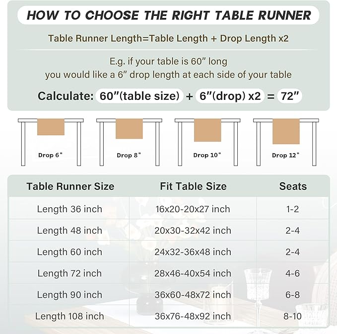 NEWISHER Farmhouse Rustic Faux Linen Solid Grey Table Runner 13x36inch | Grey - Image 6