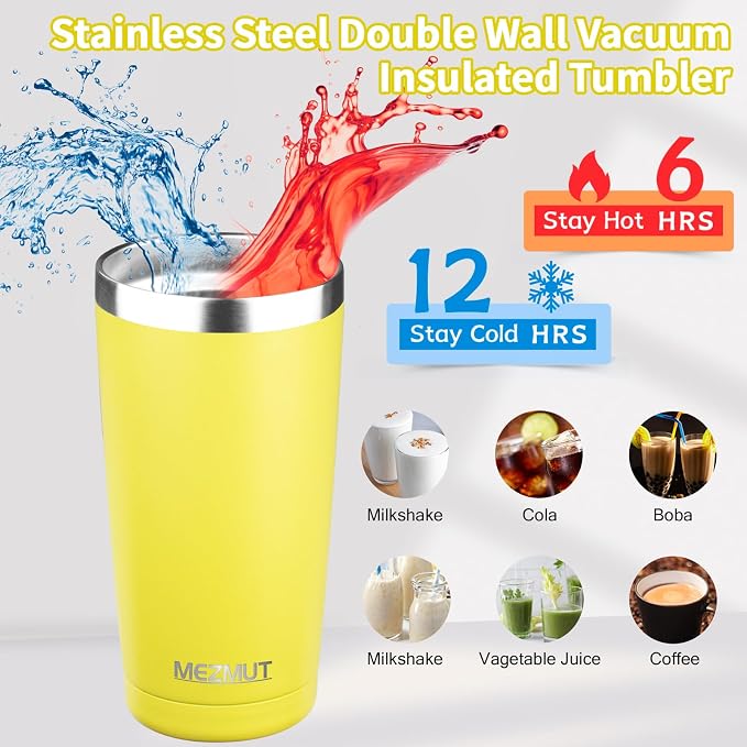 MEZMUT 20oz Insulated Tumbler Travel Coffee Mug - Image 2