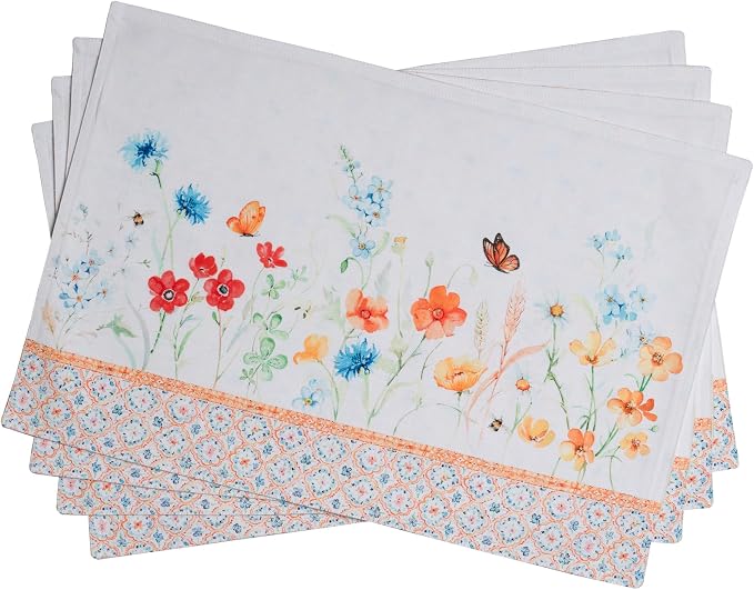 Maison d' Hermine Placemats Set of 4 Reusable 100% Cotton | Cloth Place Mats by MaisondHermine