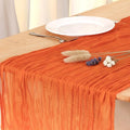 8 Pack Orange Cheesecloth Table Runner 120 Inch Boho Wedding Decor | by Fixwal