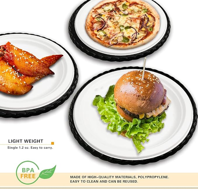 Paper Plate Holders, 8/12/24 Packs 9/10 Inch paper plate holders reusable Black - Image 4