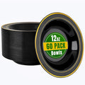 bUCLA 60 Pack Black Plastic Bowls - 12 oz Plastic Soup Bowls Disposable by BUCLA