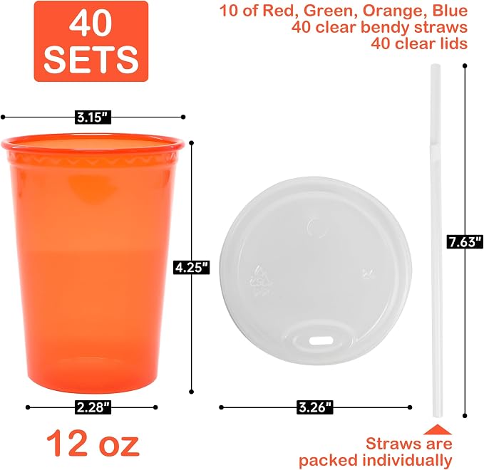 L LIKED 40 Pack 12oz Kids Cups, Spill Proof Party Cups - Image 2