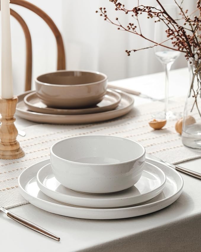 Famiware Milkyway 12-Piece Stoneware Dinnerware Set, Dishes Set - Image 3