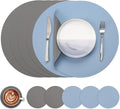 Myir JUN 15 Inches Round Placemats Set of 6 Faux Leather Place Mats | by MyirJUN