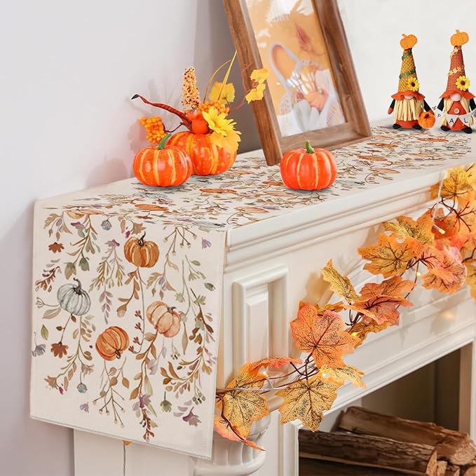 RABUSOFA Fall Table Runner 13x90 Inch Pumpkins Fall Decor - Image 6