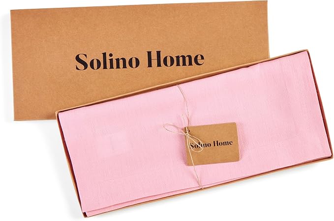 Solino Home 100% Pure Linen Table Runner Pink Lemonade, Fete 14 x 108 in | - Image 5