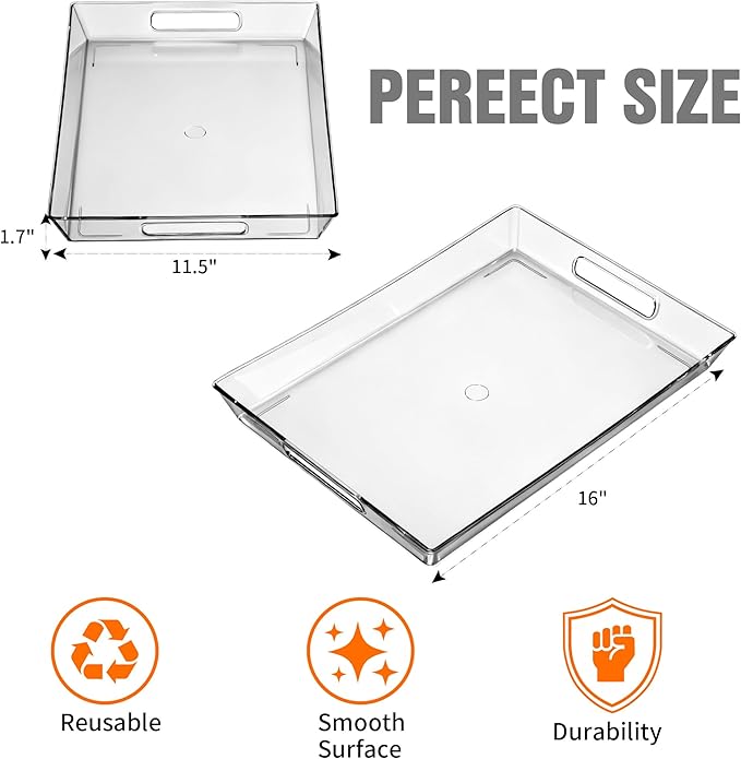 Clear Plastic Serving Tray - Image 2