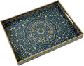 Plastic Serving Tray with Handles, Large Ottoman Tray by FUUKOU