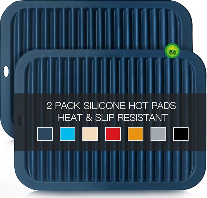 Silicone Mats for Kitchen Counter, 9x12'' Trivets for Hot Pots and Pans by QPIXDIGITAL