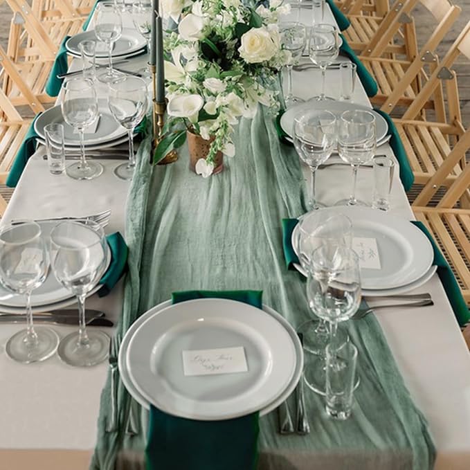 1 Pack Cheesecloth Table Runner 10Ft Christmas Gauze Boho Table Runners - Image 4