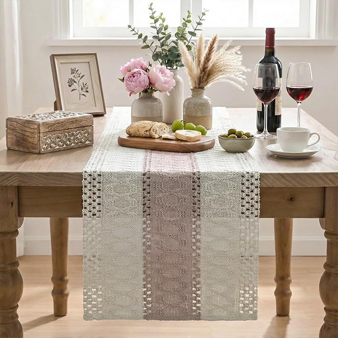 Artoid Mode Pink Farmhouse Rustic Table Runner 12x108 Inch | Seasonal Holiday - Image 2
