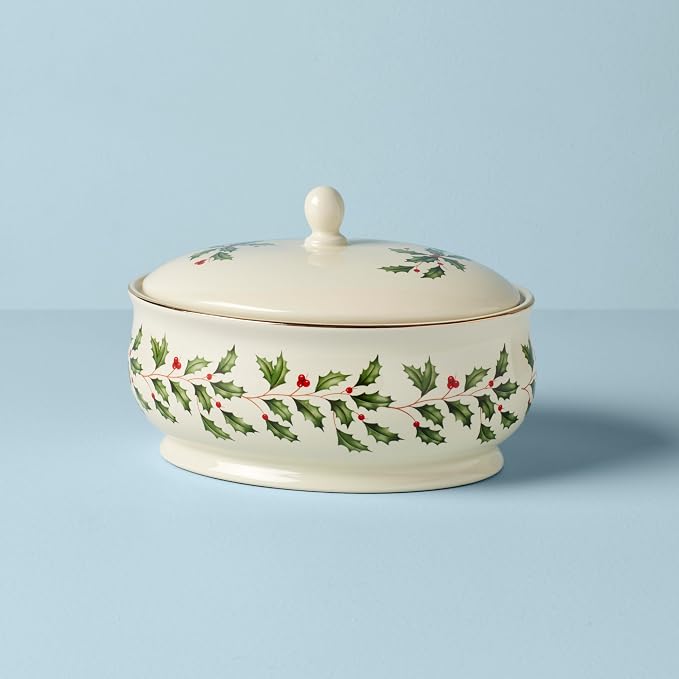 Lenox Holiday Ivory Porcelain Christmas Candy Jar - Image 6
