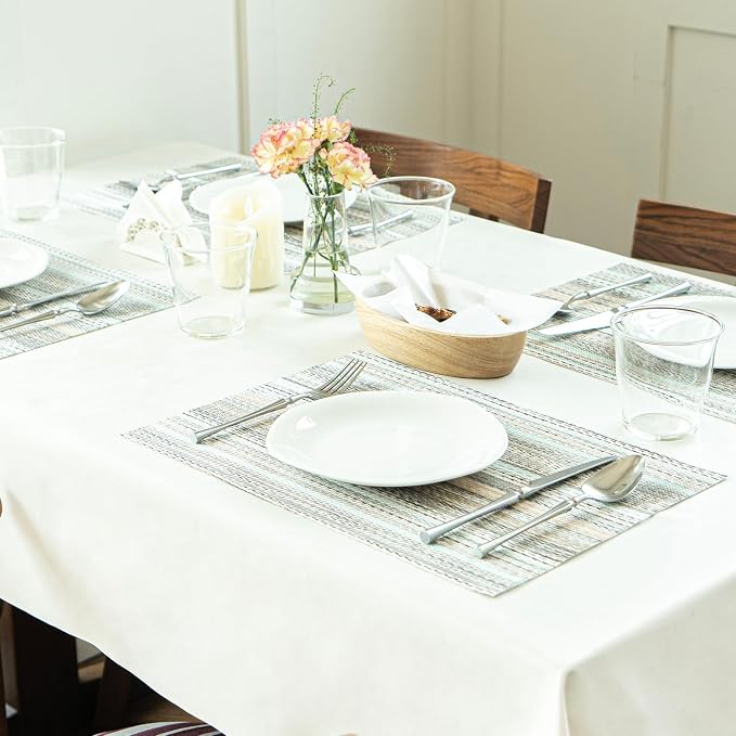 Placemats Set of 8 Vinyl/Plastic Woven Place Mats - Image 6