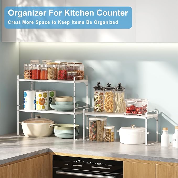 15.5 to 25.5 Inch Expandable Kitchen Cabinet Organizer Shelf, 30 LBS Heavy Duty - Image 5