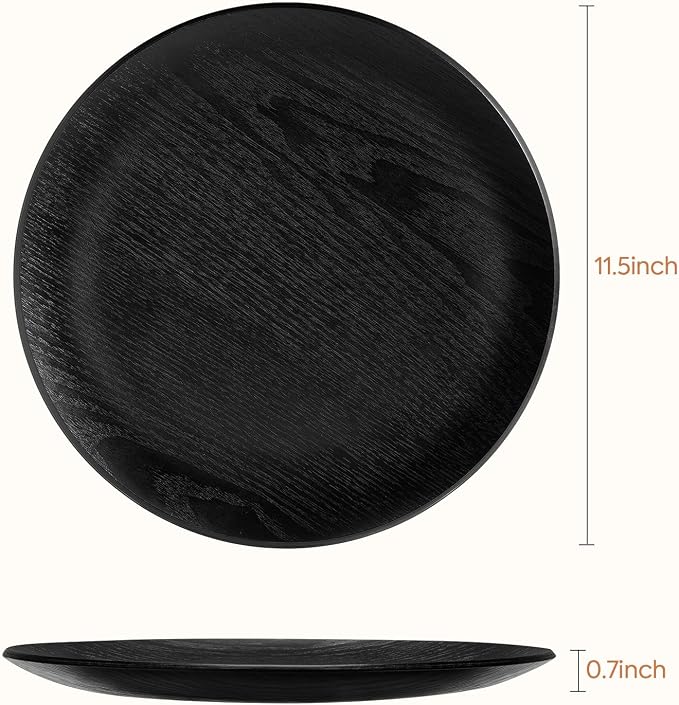 Wood Serving Tray: Black Decorative Tray - Image 3
