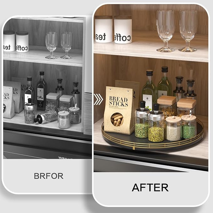Oroyutor 16-Inch Oak Lazy Susan Organizer - Image 7