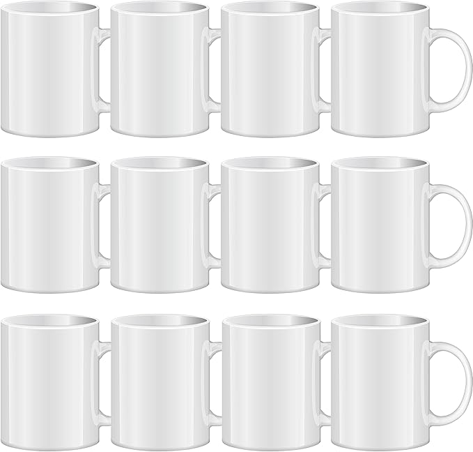 TANGLONG 11oz White Ceramic Sublimation Cups, Ceramic Cup, Sublimation Mugs by TANGLONG