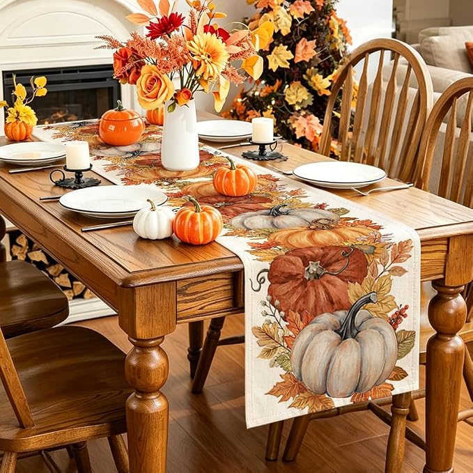 RABUSOFA Fall Table Runner 13x90 Inch Fall Decorations - Image 2