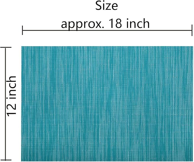 SHACOS Woven Vinyl Placemats Set of 4 Non Slip Heat Resistant Place Mats - Image 2