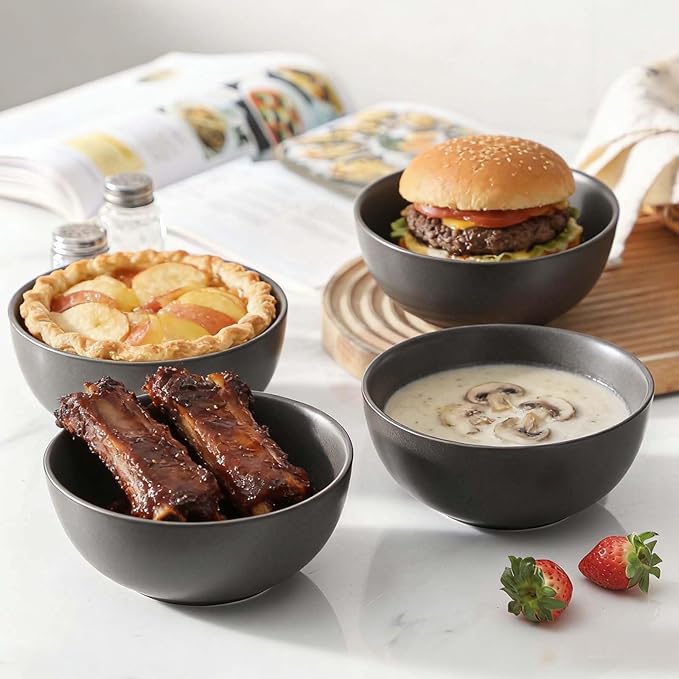 Cereal Bowls, 24 oz Soup Bowls Set of 4, Ceramic Bowls Set - Image 5