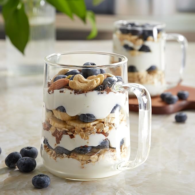 Large Glass Coffee Mugs, 20 oz Glass Coffee Cups Set of 2, Hot/Cold Beverages - Image 7