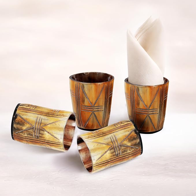 Handicrafts Home Viking Horn Shot Glasses Set of 8, Handmade Natural Ox Horn - Image 3